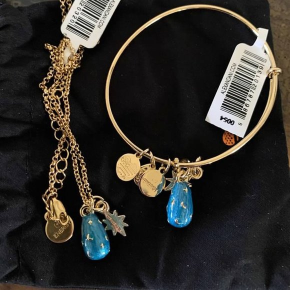 Alex & Ani Celestial Moon & Starburst Duo Bracelet & Necklace Set - Picture 2 of 4